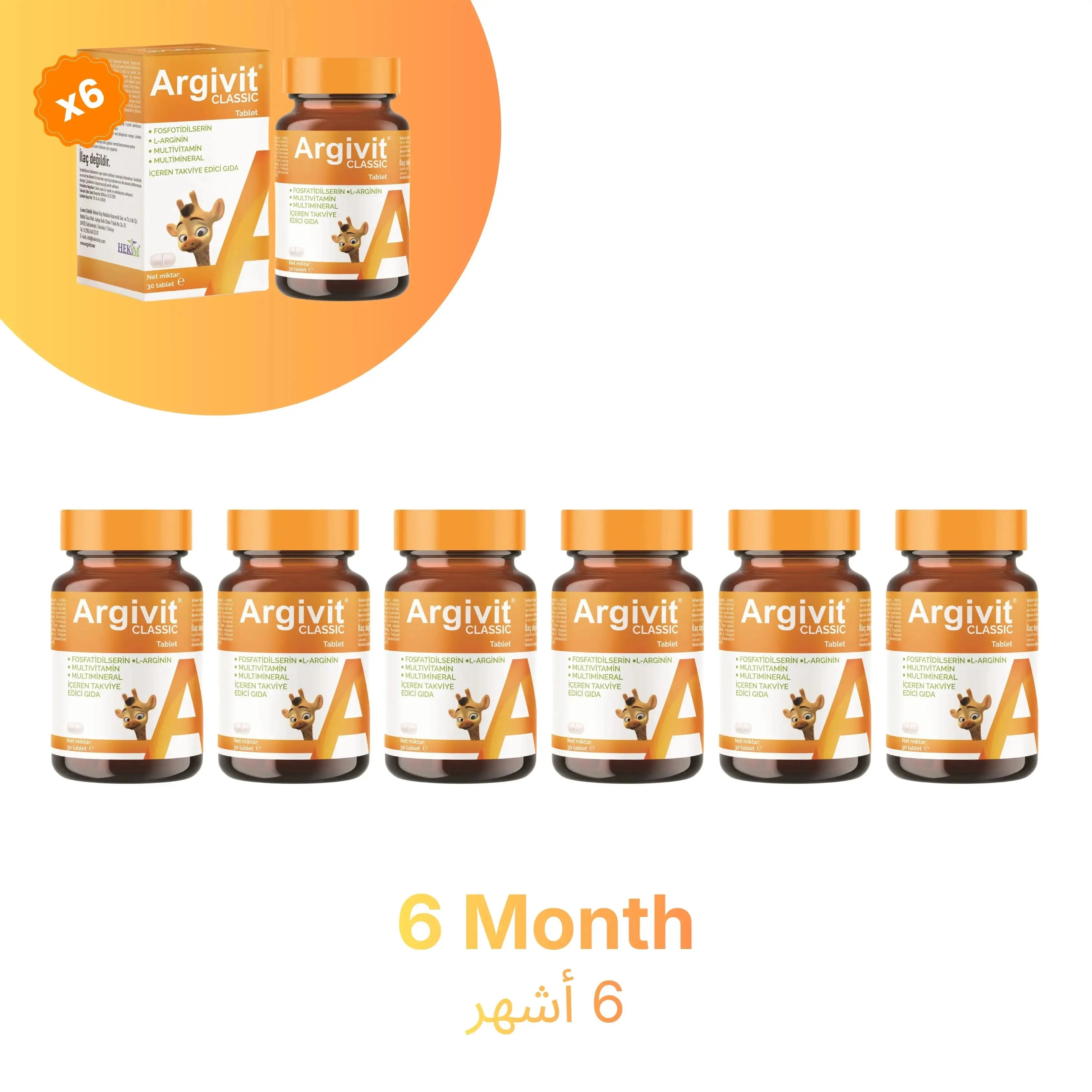 argivit Food Supplement Argivit Classic 6 X 30 Tablets