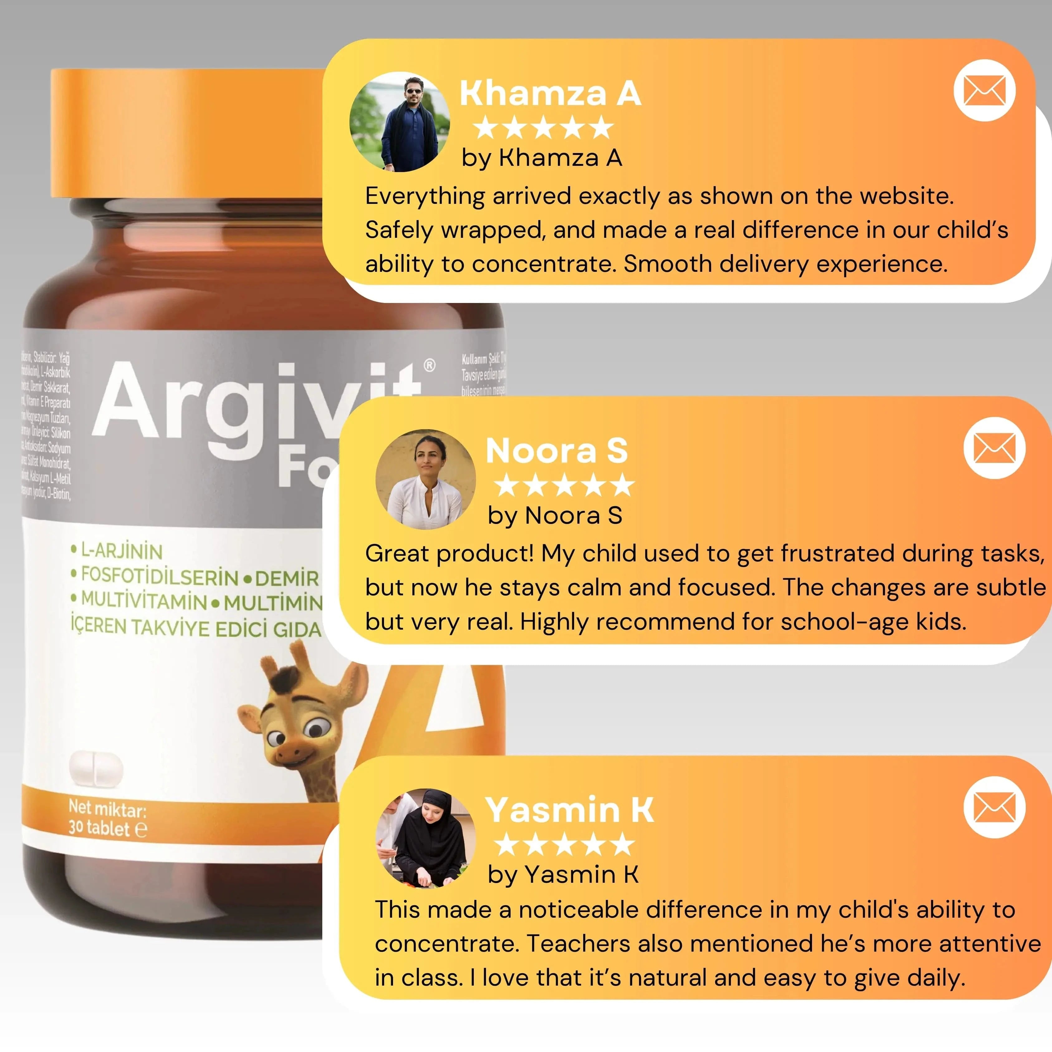 Argivit Supplements Argivit Focus Tablet – 12 x 30 Tablets | 1-Year Supply for Kids & Teens