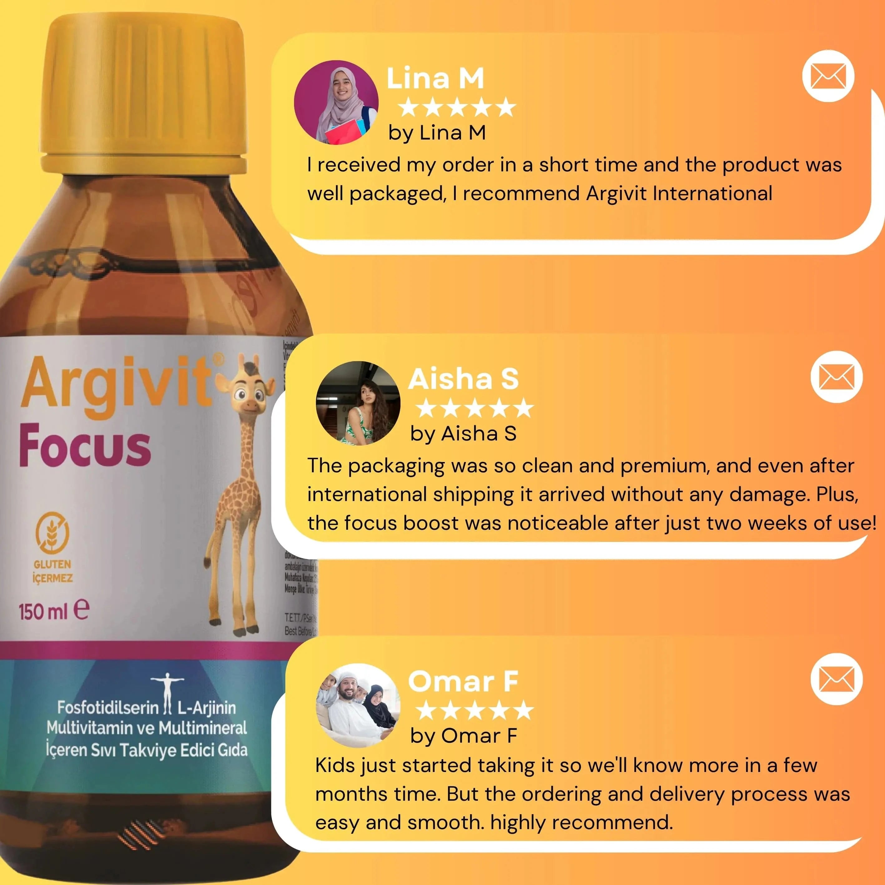 argivit Supplements Argivit Focus Syrup 6 X 150 ml.