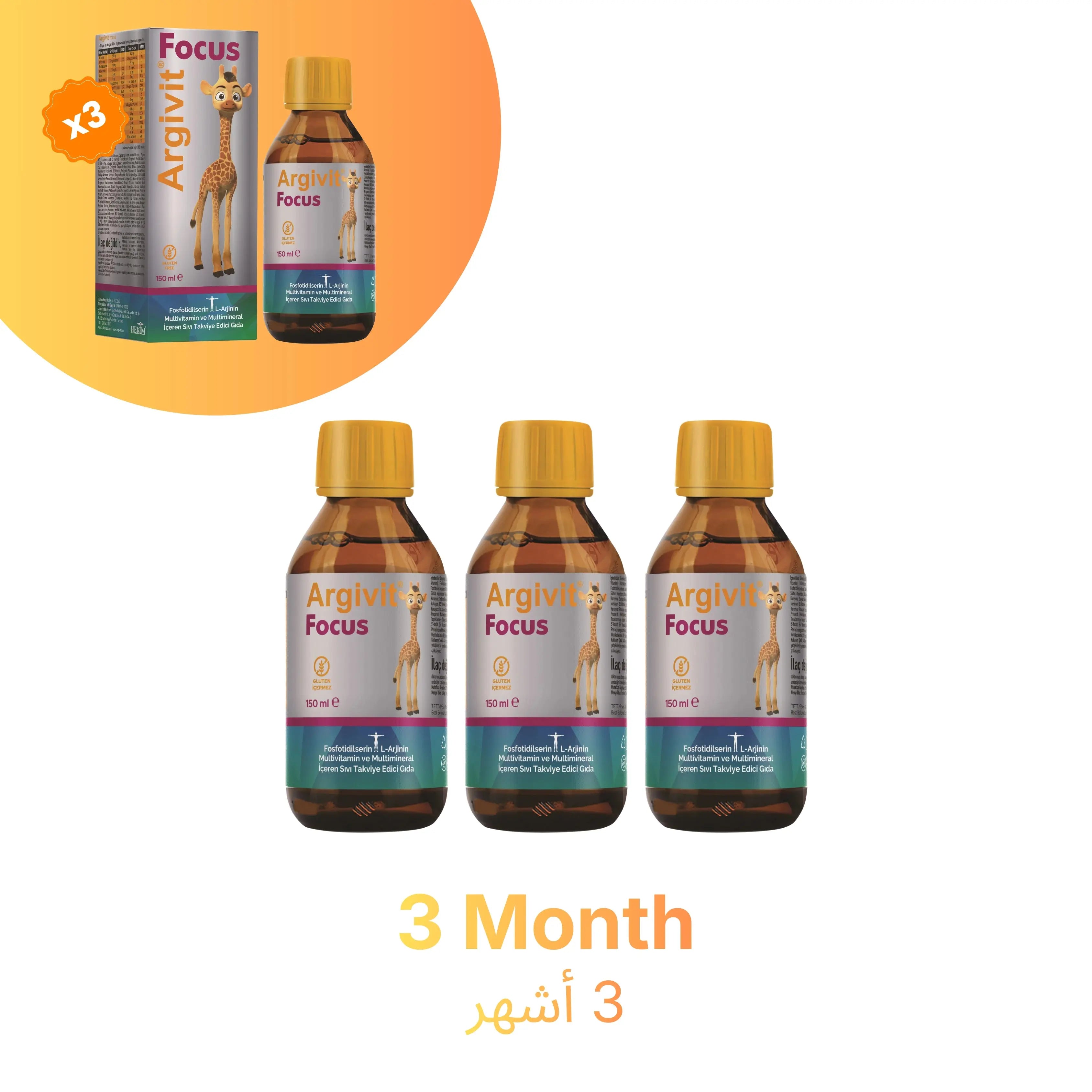 argivit Supplements Argivit Focus Syrup 3 X 150 ml