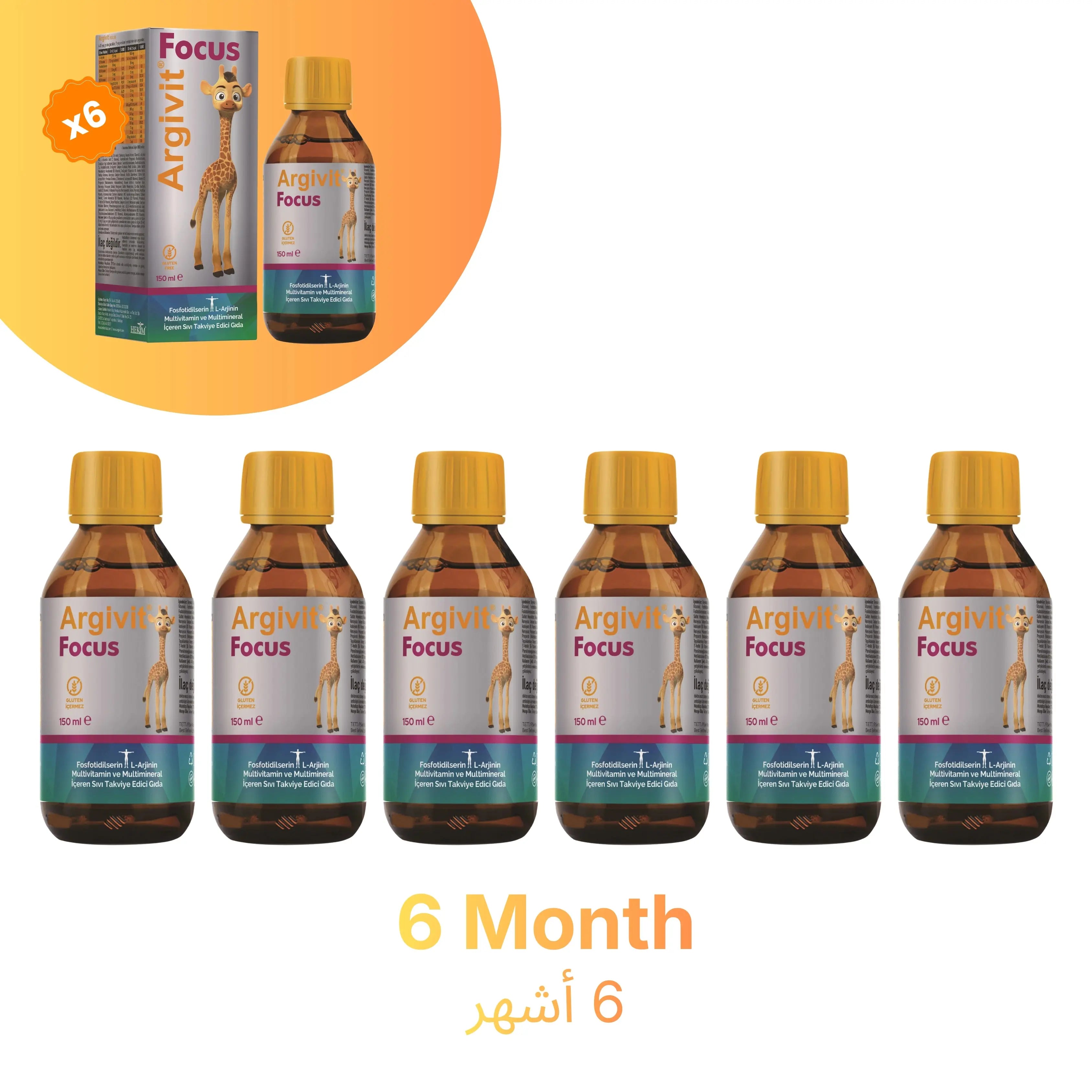 argivit Supplements Argivit Focus Syrup 6 X 150 ml.