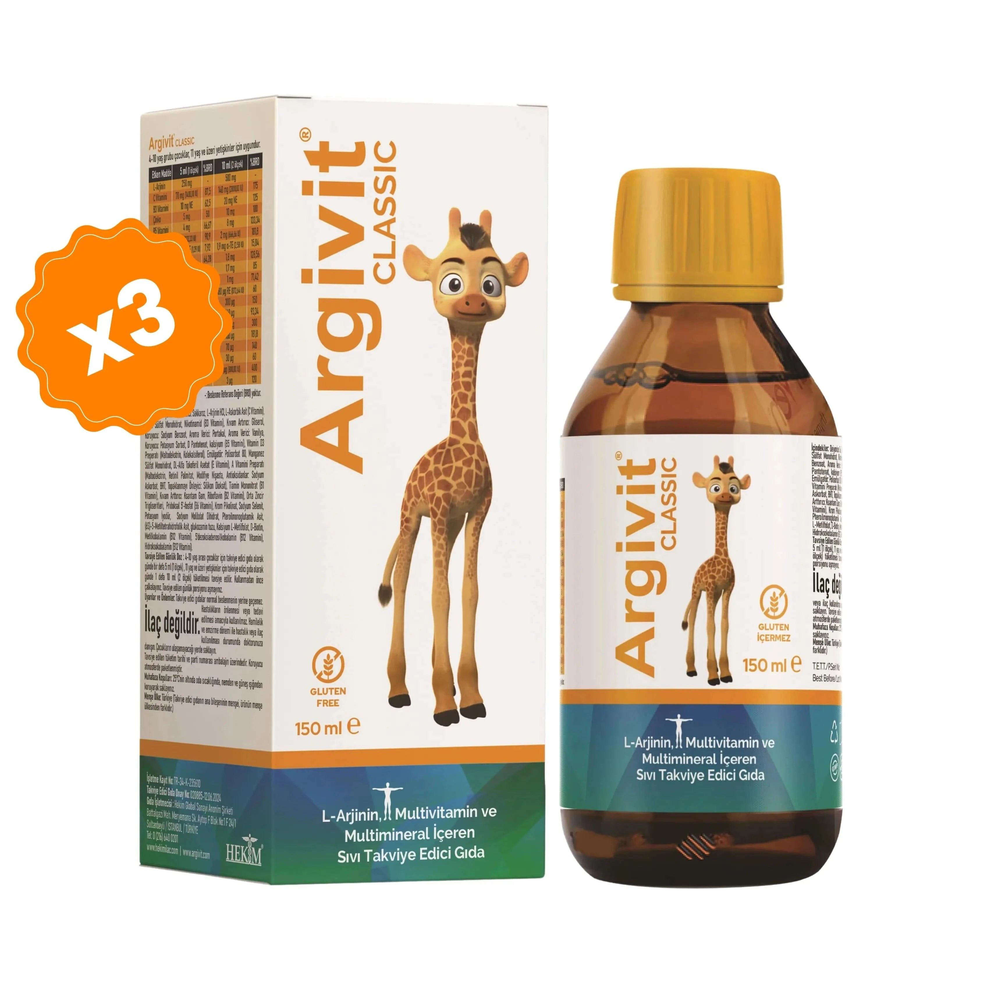 argivit Supplements Argivit Classic Syrup 3 X 150 ml