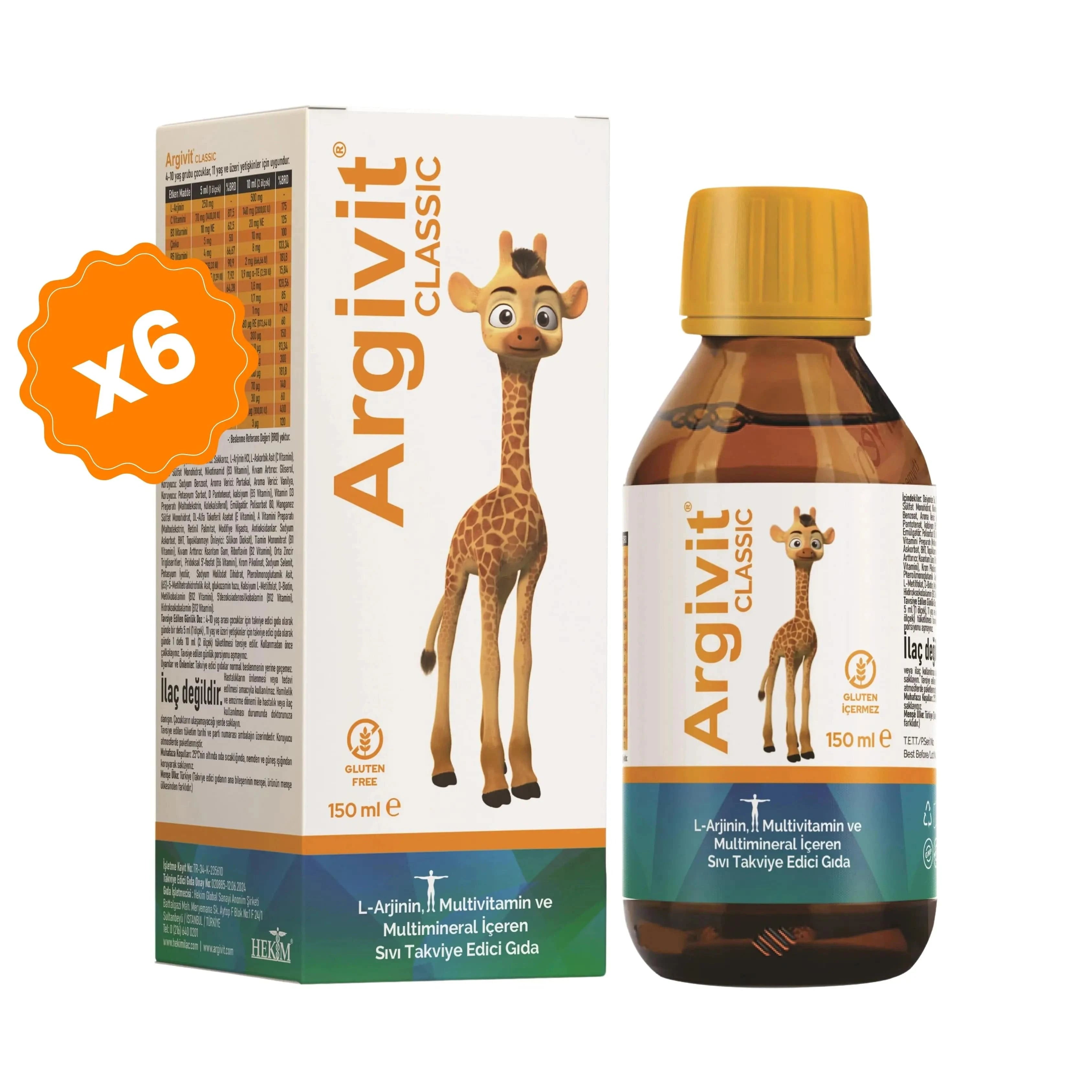 argivit Supplements Argivit Classic Syrup 6 X 150 ml