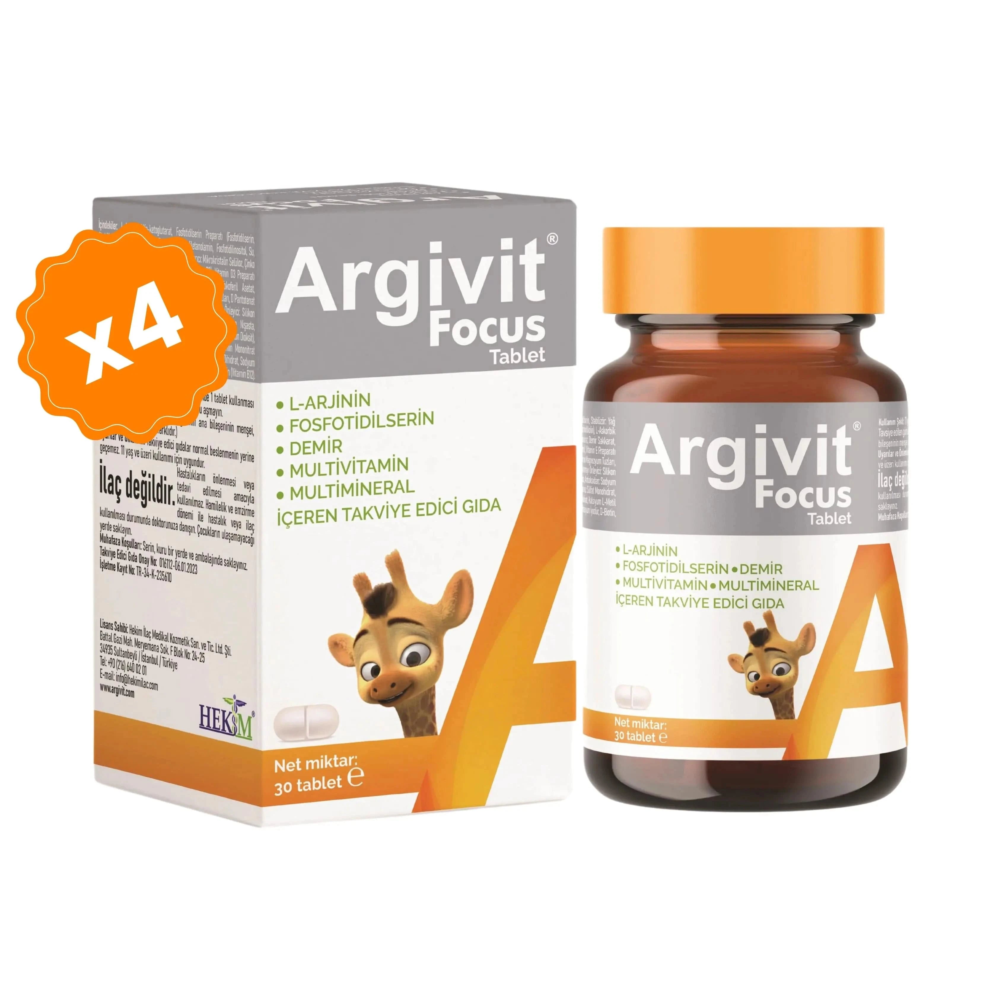 Argivit Supplements Argivit Focus Tablet - 4 X 30 Tablets
