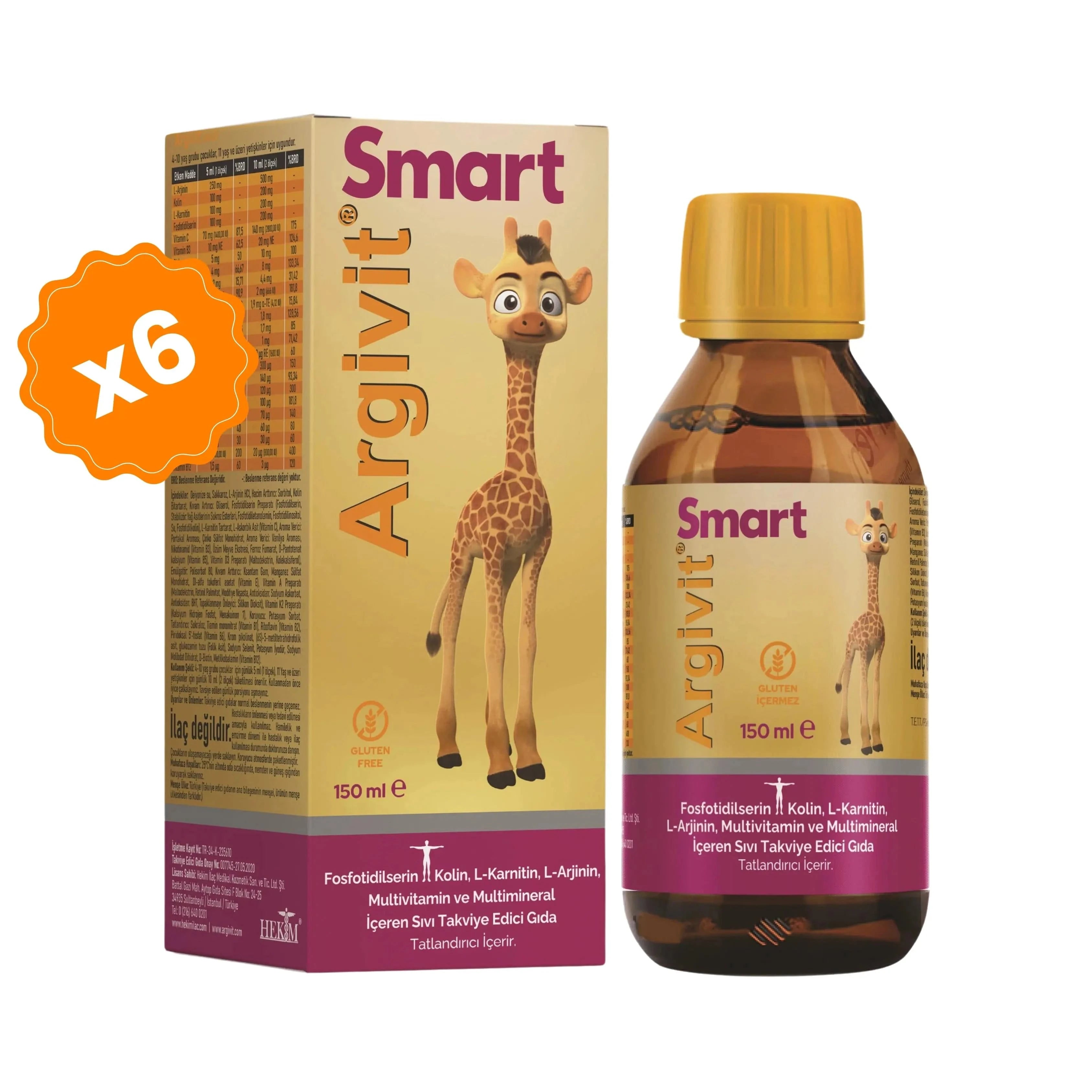 argivit Supplements Argivit Smart Syrup 6 X 150 ml